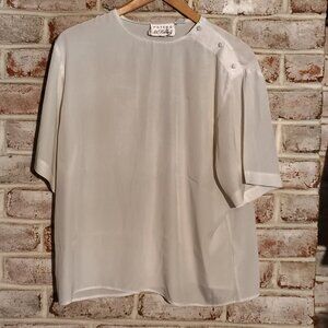 Vintage Peters & Ashley White Womens Bottoned Top - Size 14